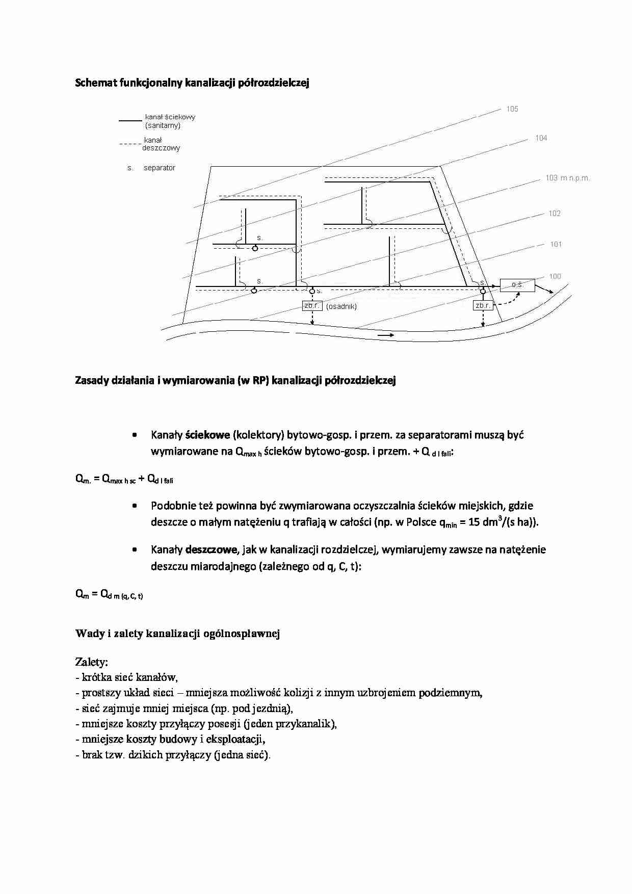 Schemat funkcjonalny kanalizacji półrozdzielczej -opracowanie - strona 1
