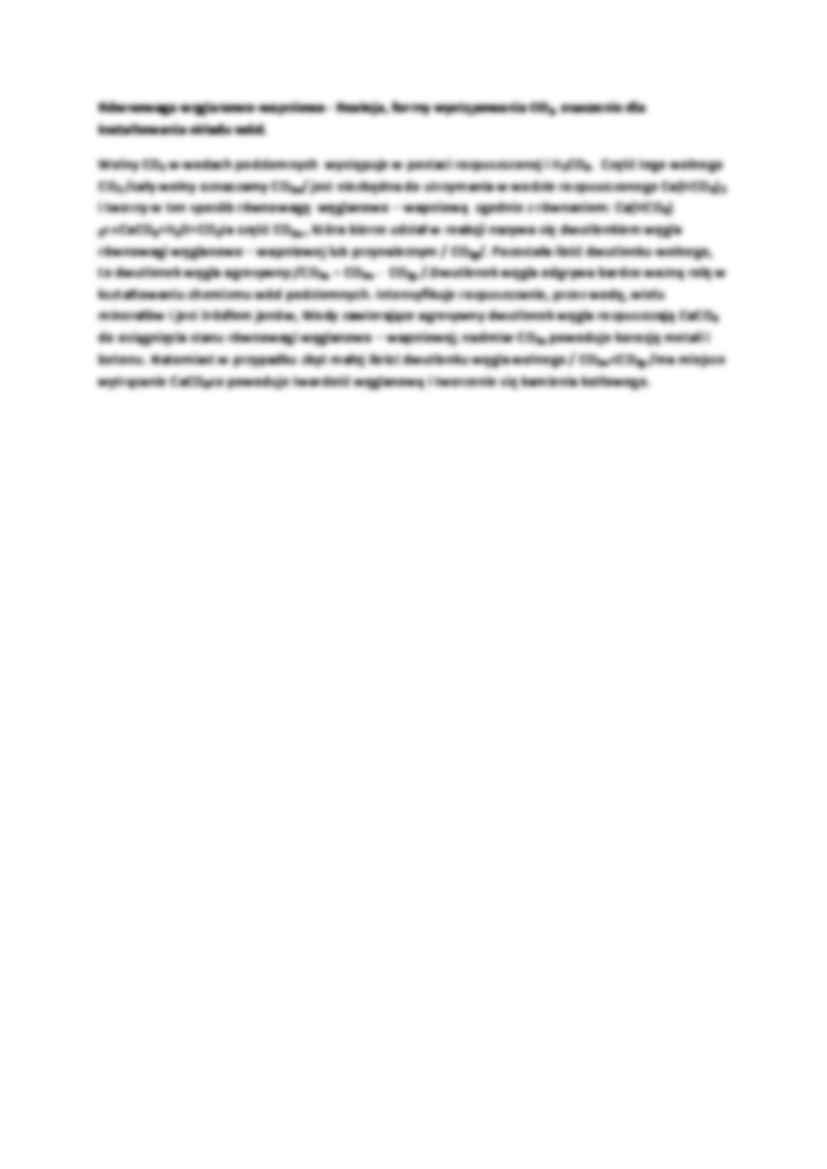 Sendymentacja oraz równowaga węglanowo-wapniowa-opracowanie - strona 2