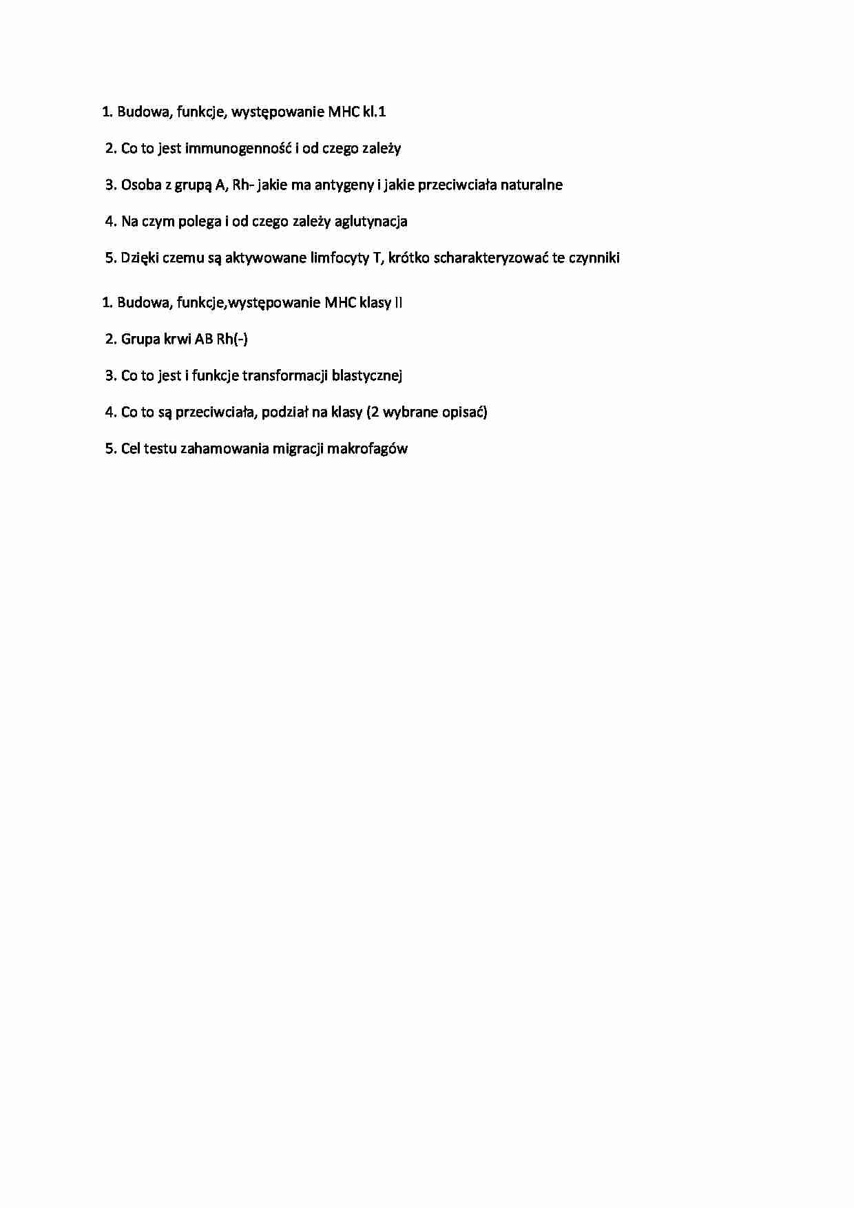 Immunologia - kolokwium - strona 1