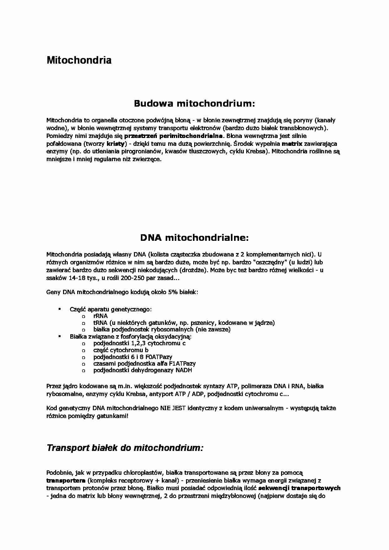 Mitochondria - wykład - strona 1