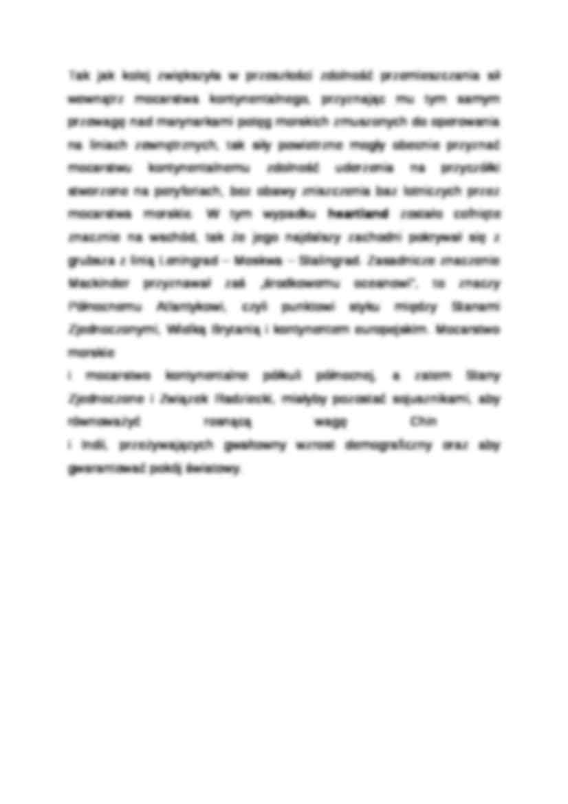 Wykład - Koncepcje potęgi kontynentalnej Halforda Mackindera - strona 3