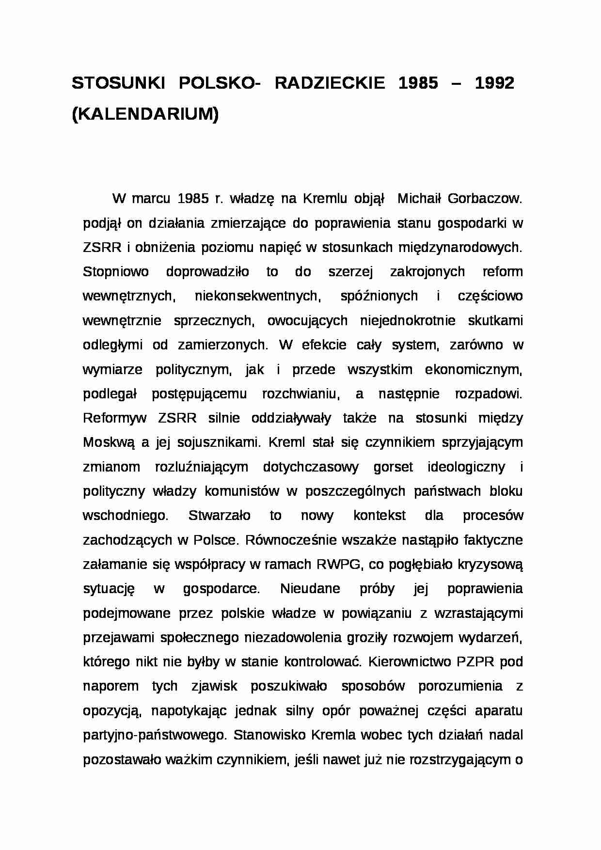 Wykład - stosunki polsko-radzieckie (1985-1992) - strona 1