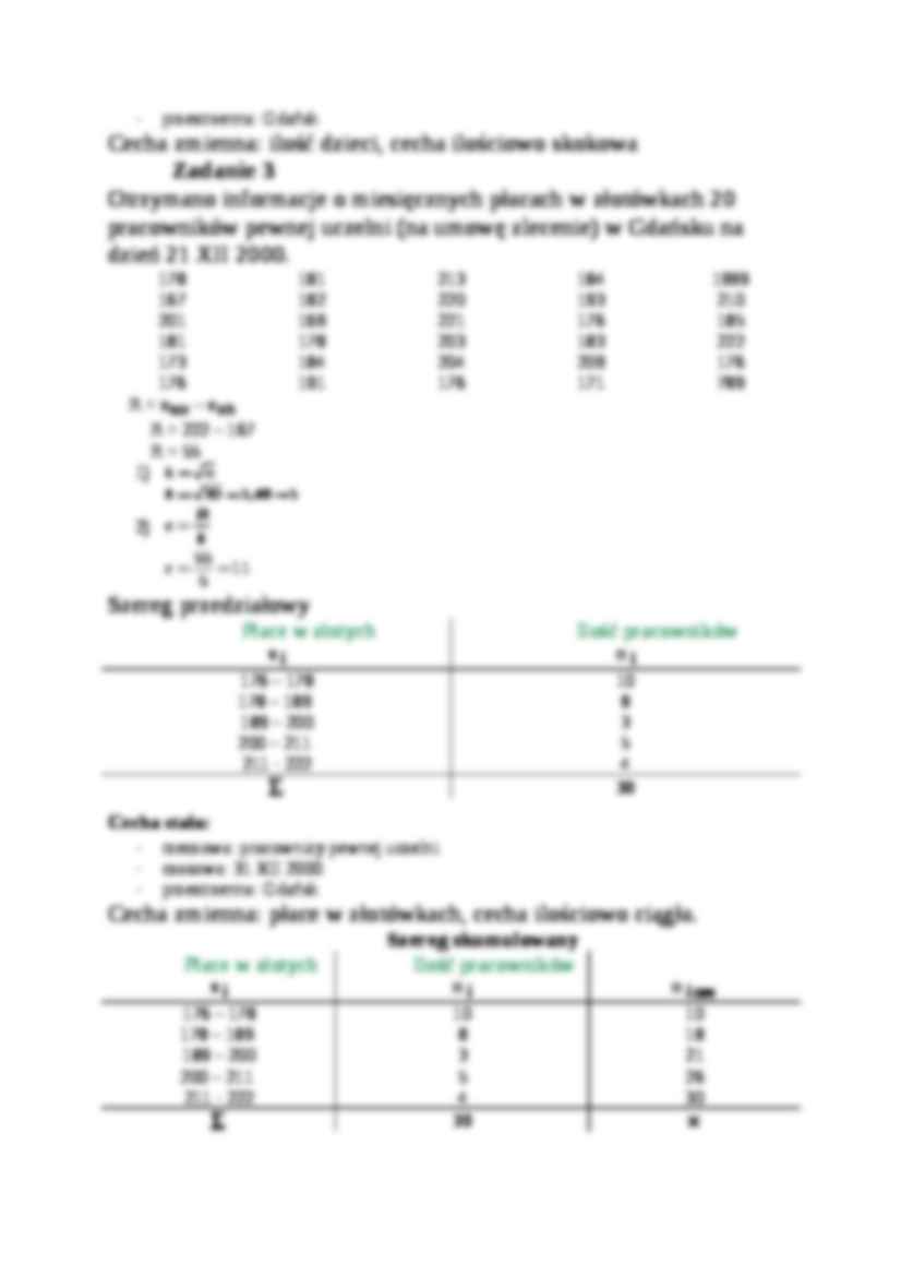 Ćwiczenia ze statystyki - cecha stała i zmienna - strona 2