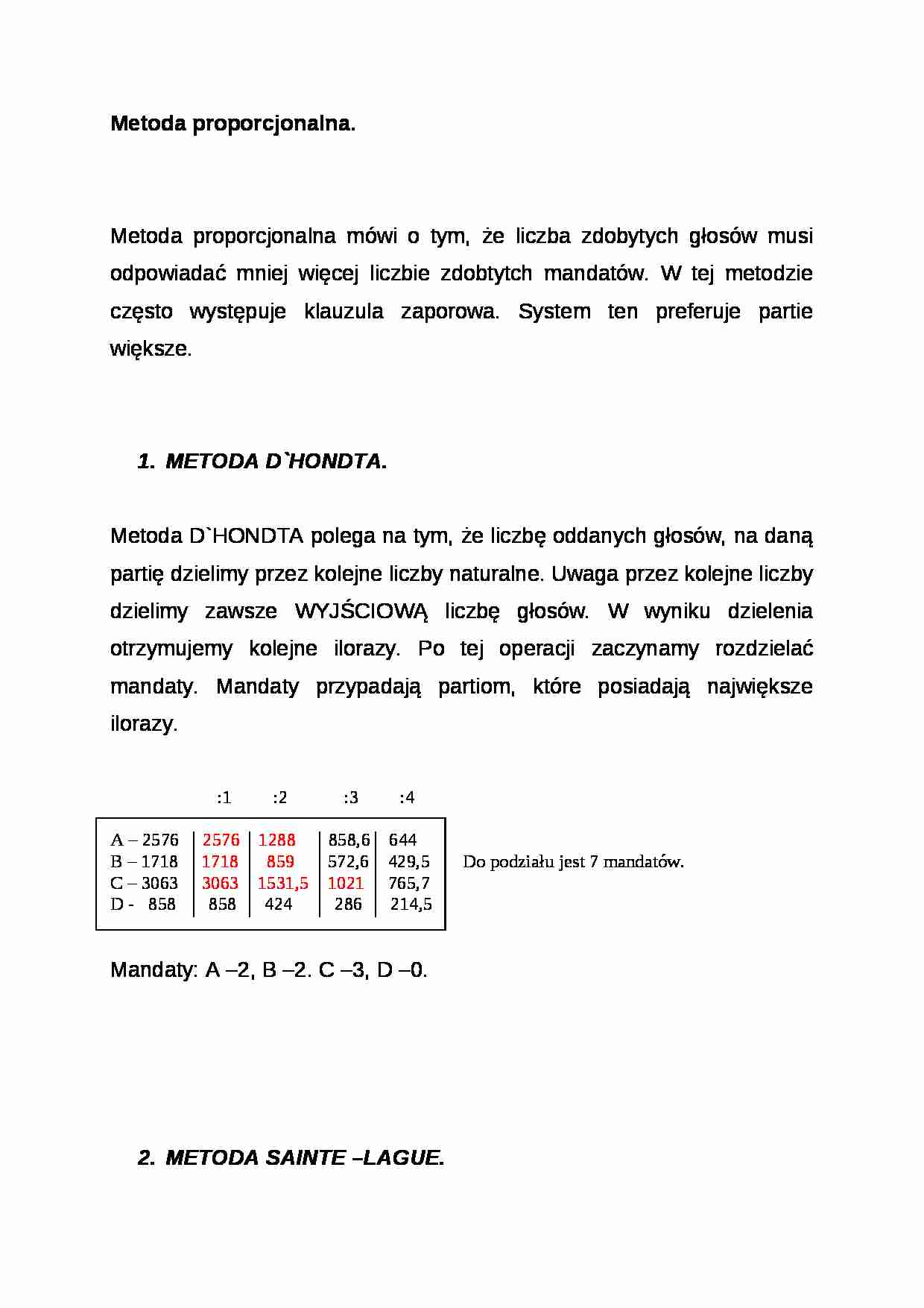 Wykład - Metoda proporcjonalna - strona 1