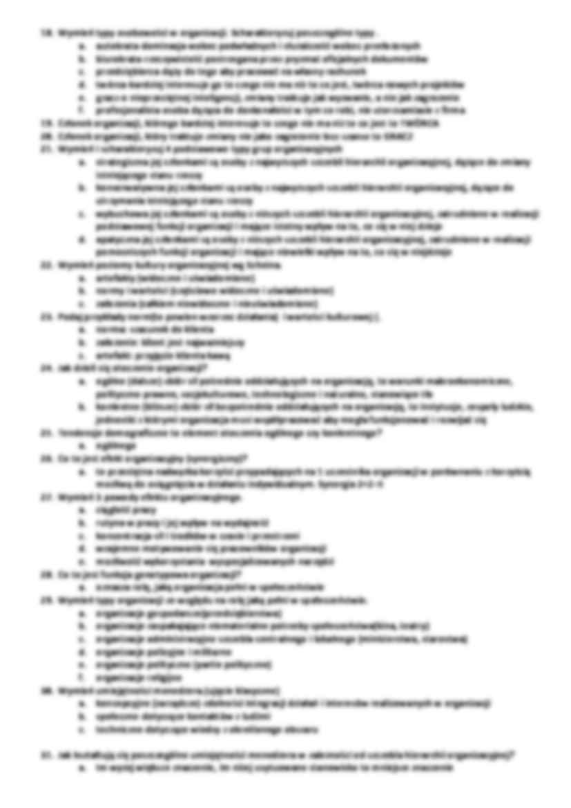 Podstawy zarządzania - zagadnienia na egzamin - strona 2
