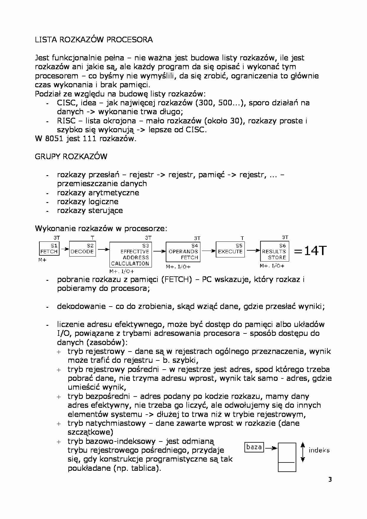 lista rozkazów procesora - omówienie - strona 1