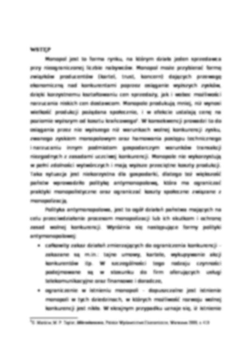 Polityka antymonopolowa w Polsce - omówienie - strona 3