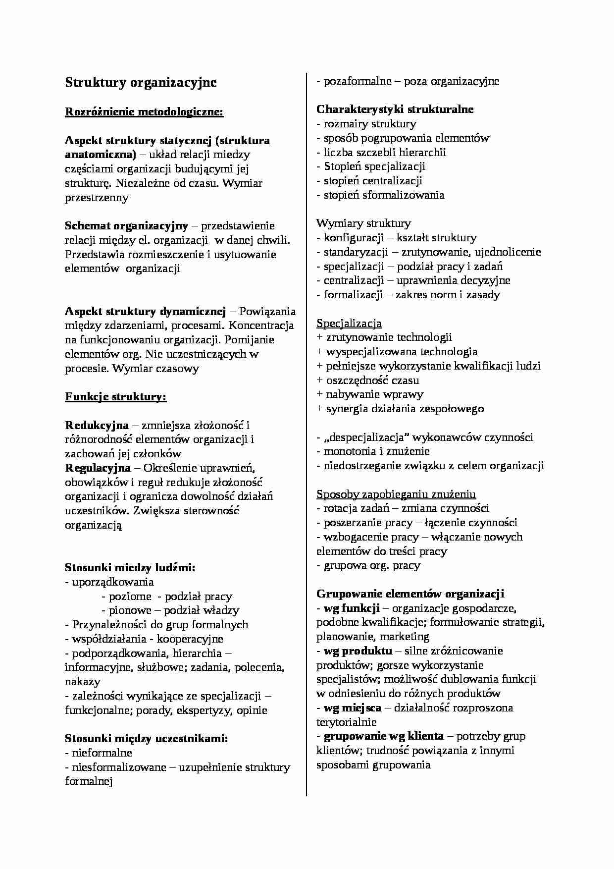 Struktury organizacyjne - omówienie - strona 1