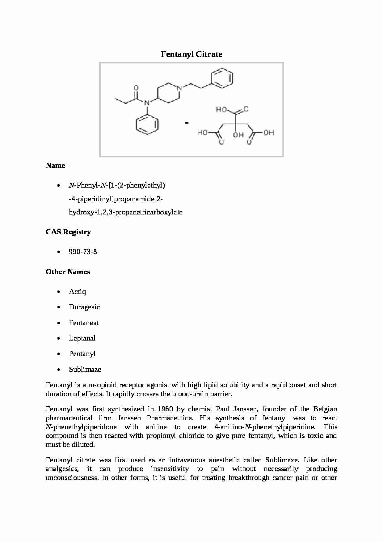 Technologia leków i biocydów- fentanyl - strona 1