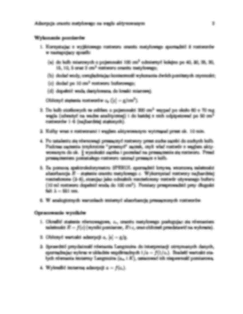Adsorpcja oranżu- instrukcje laboratoryjne - strona 2