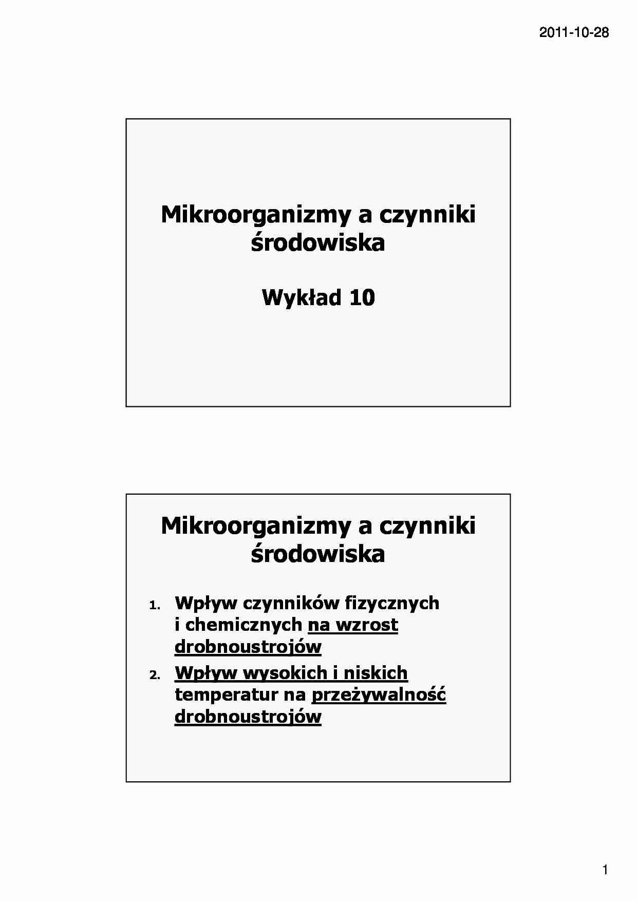 Mikrobiologia- wykład 10 - strona 1