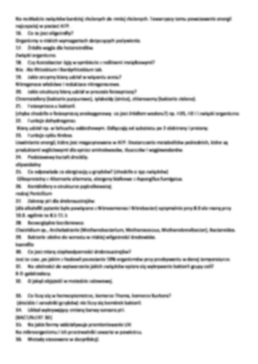 Mikrobiologia- opracowane pytania egzaminacyjne - strona 2