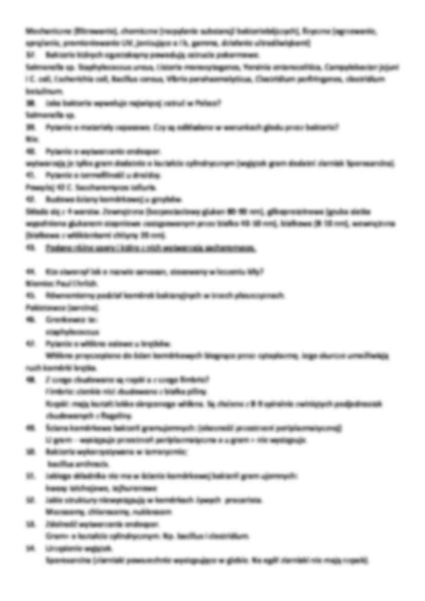 Mikrobiologia- opracowane pytania egzaminacyjne - strona 3