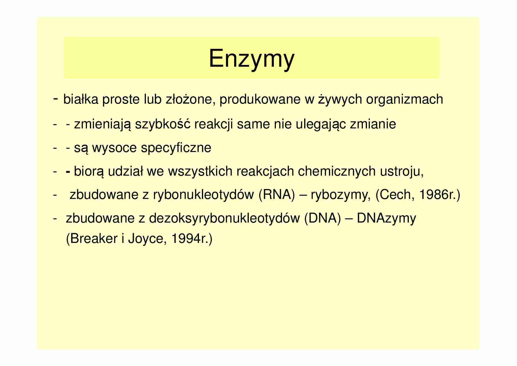 Enzymy- prezentacja - strona 1