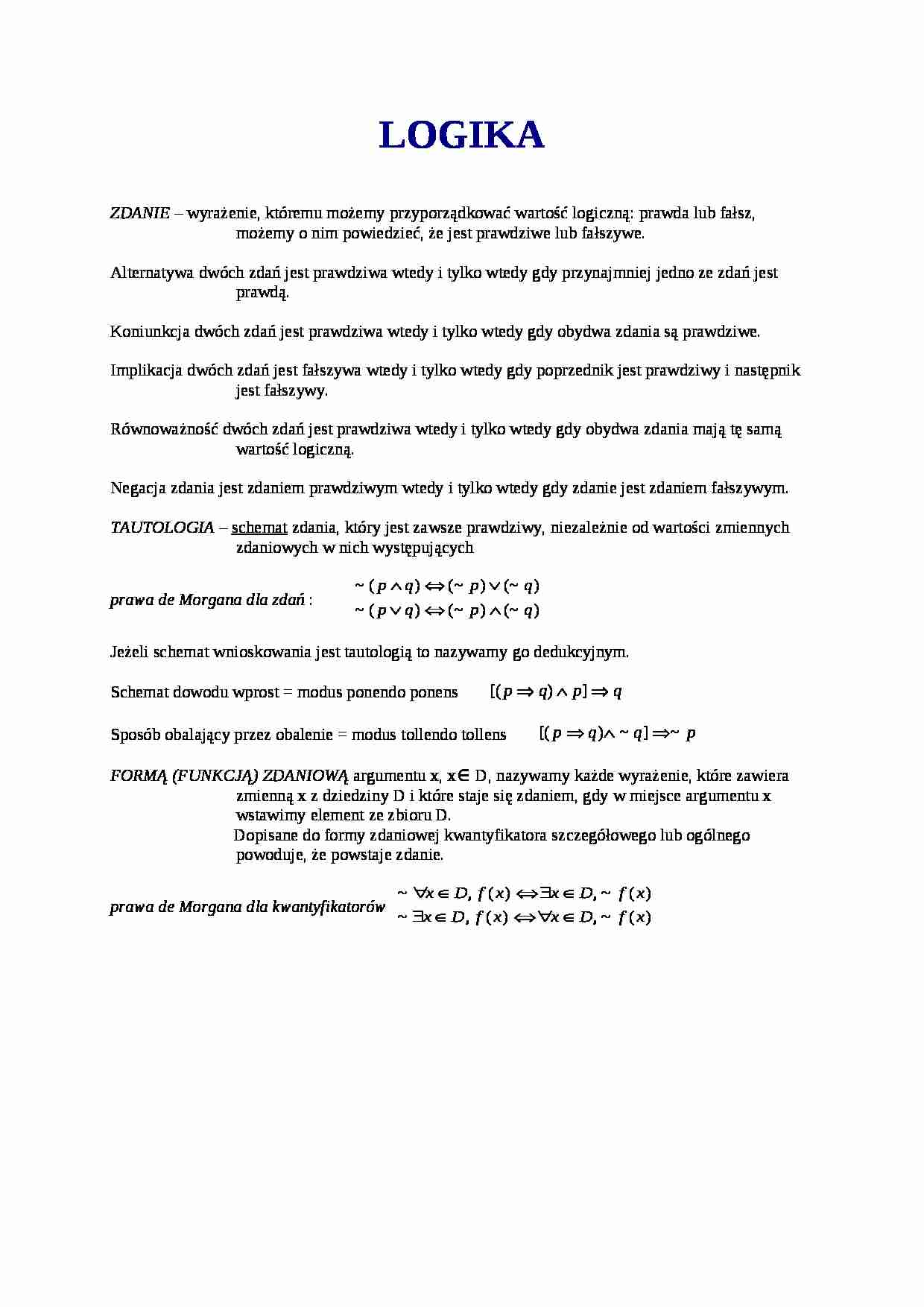 Matematyka dla ekonomistów - wykład - strona 1