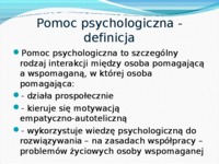 Pomoc psychologiczna - omówienie