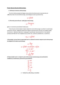 Prawo Gaussa dla pola elektrycznego-opracowanie