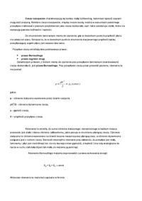 Zastosowanie równania ciągłości przepływu i równanie Bernoulliego-opracowanie