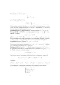 równania stopnia 2, 3 i 4 -  Wykład 8