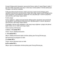 Kryteria przyjęć II stopnia, filologia polska, specjalność nauczycielska, Uniwersytet Pedagogiczny, Kraków