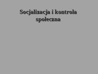Socjalizacja i kontrola społeczna