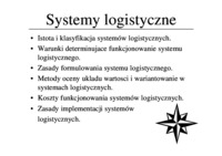 Wykład 2, systemy logistyczne