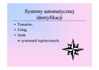 Wykład 7, Systemy automatycznej identyfikacji w logistyce
