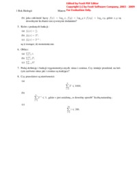 Matematyka - Lista zadań 1