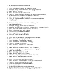 Podstawy psychologii - 103 pytania z egzaminu