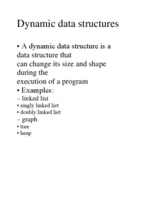 Dynamic data structures