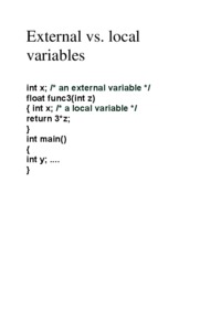 External vs local variables