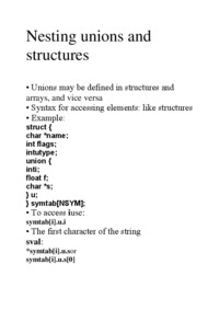Nesting unions and structures