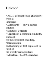 Unicode  - overview