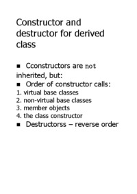 Constructor and destructor for derived class