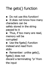 The gets function
