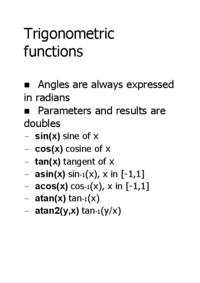 Trigonometric functions