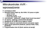 Mikrokontroler AVR - wykład.