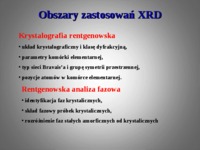 Dyfraktometria rentgenowska - wykład 8 