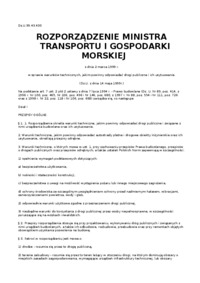 budownictwo komunikacyjne - rozporządzenie ministra transportu